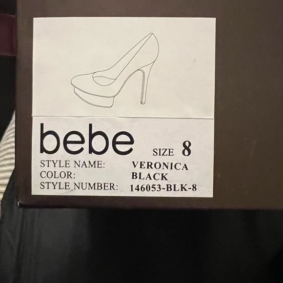 Bebe Black/snakeskin platform Veronica heel - Picture 9 of 10